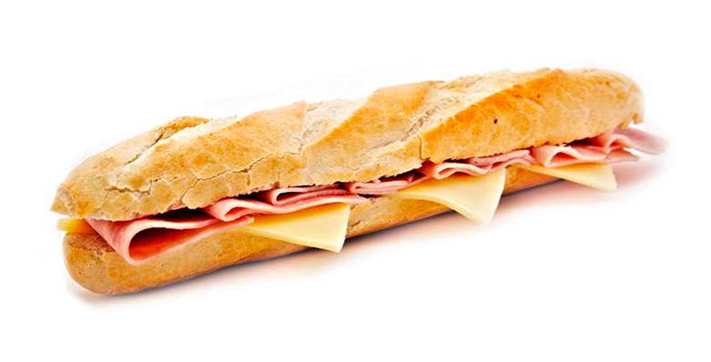 Imagen de un bocadillo de jamón